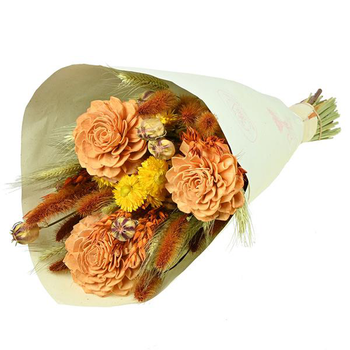 Visuel 1 du produit Bouquet de fleurs séchées Naturalys Bouquet Sola L orange - 50 cm