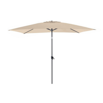Visuel 1 du produit Parasol gris écru à manivelle inclinable Proloisirs - 3 x 2 m