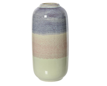 Visuel 1 du produit Vase en grès vert rose violet - Ø 11,2 x H 23 cm