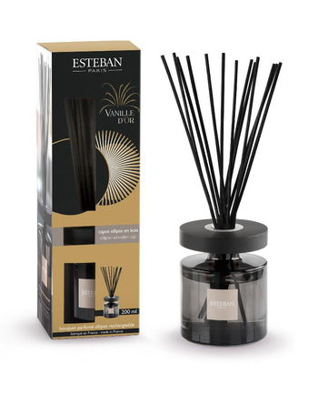 Visuel 1 du produit Bouquet parfumé et recharge Esteban Ellipse noir parfum Vanille d’or - 200 ml