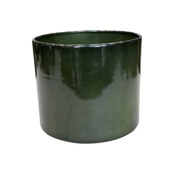 Visuel 1 du produit Pot cylindrique en métal recyclé coloris vert algue vif Upcycle Cylindre XXL - Ø 36 x H 32 cm