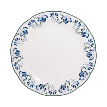 Visuel 1 du produit Assiette plate en porcelaine blanche et bleue Giverny - Ø 27 cm