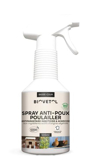 Visuel 1 du produit Spray anti-poux bio pour poulailler Biovetol - 500 ml