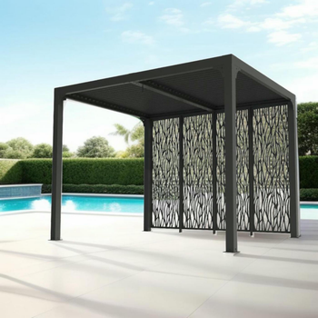 Visuel 1 du produit Pergola bioclimatique coloris gris en aluminium - 2,4 x 3 m