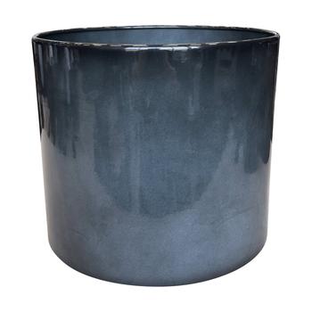 Visuel 1 du produit Pot cylindrique en métal recyclé coloris gris océan vif Upcycle Cylindre XXL - Ø 50 x H 42 cm