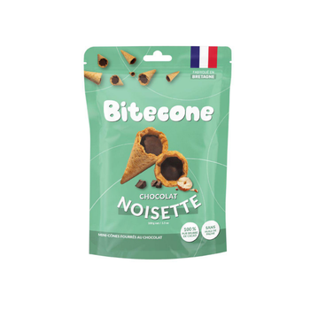 Visuel 1 du produit Biscuits mini cônes fourrés chocolat noisette Bitecone - 100 g