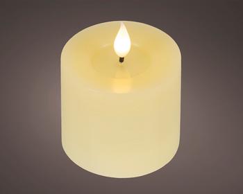 Visuel 1 du produit Bougie LED intérieure en cire crème à lumière blanc chaud - Ø 7,5 x H 9,5 cm