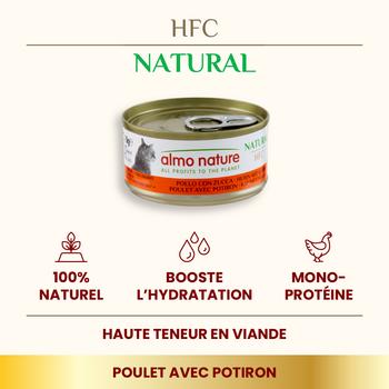 Visuel 1 du produit Pâtée pour chat HFC Natural au poulet et potiron Almo Nature - 70 g