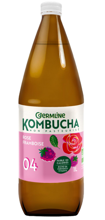 Visuel 1 du produit Kombucha non pasteurisé rose framboise bio Germline – 1 L
