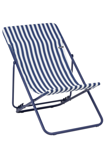 Visuel 1 du produit Maxi transat colorblock rayure indigo Lafuma coloris bleu en polyester - 62 x83 x 91 cm