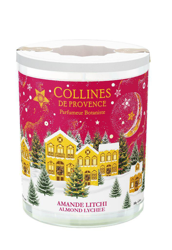 Visuel 1 du produit Bougie parfumée cire végétale amande-litchi Collines de Provence – 180 g