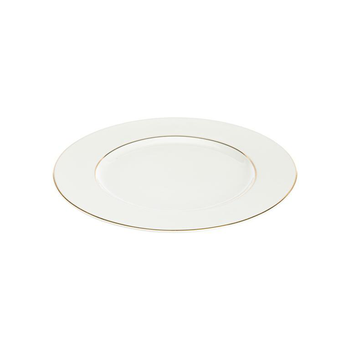Visuel 1 du produit Assiette à dessert en porcelaine blanche et filet or Victoria - Ø 21 cm