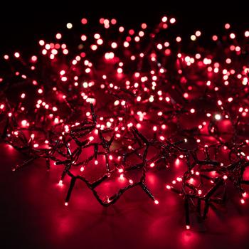 Visuel 1 du produit Guirlande lumineuse de Noël LED rouge blanc chaud compact câble vert intérieur extérieur Flicker Light® - 5 m