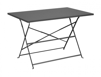 Visuel 1 du produit Guéridon pliant gris, acier époxy, PROLOISIRS Cuba - 110x70 cm