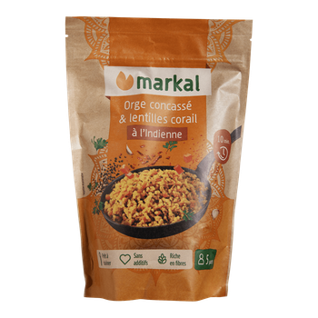 Visuel 1 du produit Mix à l’indienne orge concassé et lentilles corail bio Markal - 350 g
