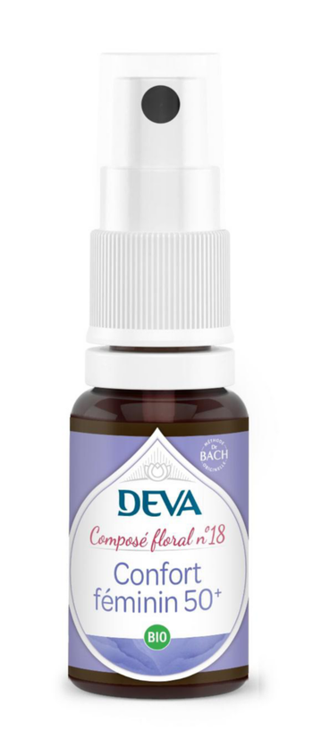Visuel 1 du produit Complément alimentaire composé floral confort féminin 50 + bio Deva - spray 15 ml