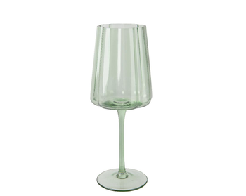 Visuel 1 du produit Verre sur pied vert en verre transparent Floral - Ø 8,2 x H 21 cm