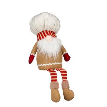 Visuel 1 du produit Gnome pâtissier décoratif en polyester marron - 16 x 9 x 38 cm
