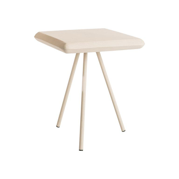 Visuel 1 du produit Table basse carrée beige craquelée en métal - 41 x 41 x 45 cm