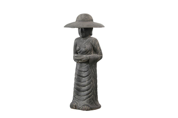 Visuel 1 du produit Décoration pour jardin aquatique coloris noir en pierre reconstituée figurine fermière coréenne SEDA - 160 cm