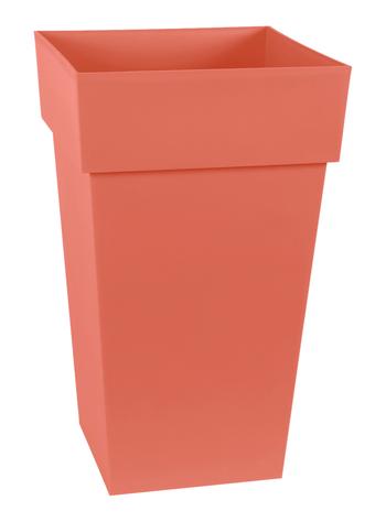 Visuel 1 du produit Pot carré haut en plastique coloris terre battue EDA Toscane - 39 x 39 x 65 cm