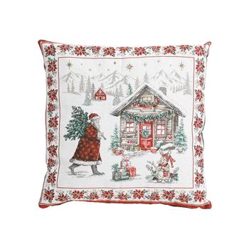 Visuel 1 du produit Coussin en coton et polyéthylène blanc à motifs+D439 de Noël rouges Chorale-D - 45 x 45 cm
