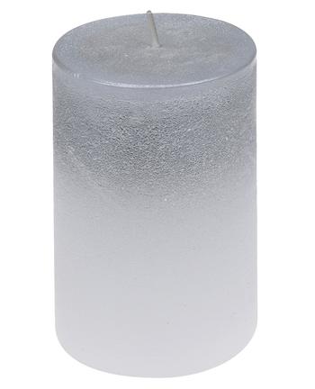 Visuel 1 du produit Bougie cylindrique blanche et argent Foggy - Ø 6,8 x H 10 cm