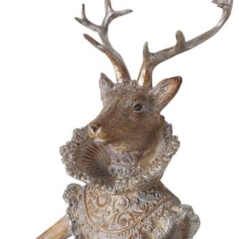 Visuel 1 du produit Figurine cerf en résine synthétique marron Jenno - 13 x 10 x 42 cm