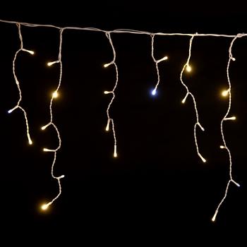 Visuel 1 du produit Rideau lumineux de Noël stalactite LED flash blanc chaud et froid câble blanc intérieur et extérieur connectable 3 fois - 8 x 0,5 m