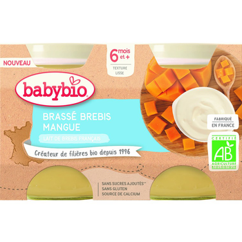 Visuel 1 du produit Pots brassés Brebis Mangue 2x130 g 6 mois+