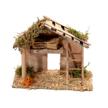 Visuel 1 du produit Crèche compacte avec échelle en bois et liège - 18 x 8,5 x 15 cm