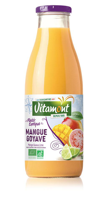 Visuel 1 du produit Nectar bio mangue goyave et citron vert Vitamont – 75 cl