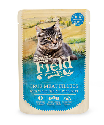 Visuel 1 du produit Pâtée pour chat en sachet au poisson et au pois Sam's Field - 85 g