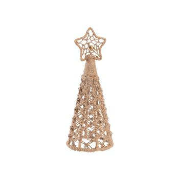 Visuel 1 du produit Cône étoile à poser en métal et jute naturel - Ø 11 x H 26,5 cm