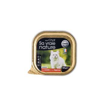 Visuel 2 du produit Aliment humide complet pour le chat stérilisé à la volaille et aux légumes Sa vraie nature - 100 g
