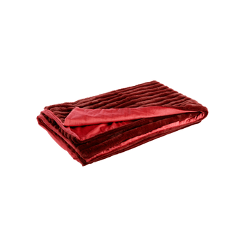 Visuel 1 du produit Plaid en polyester velours bordeaux - 170 x 130 cm