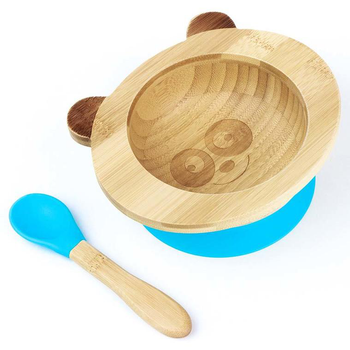 Visuel 1 du produit Set de repas pour bébé coloris bleu en bambou et silicone Cap Bambou - 190 g