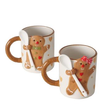 Visuel 1 du produit Tasse jumbo en grès cérame marron et blanc Ginger - 520 ml