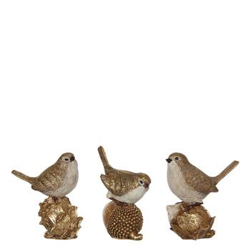 Visuel 1 du produit Oiseau décoratif perché en polyrésine or - 9,5 x 5,5 x 11 cm