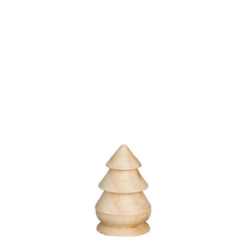 Visuel 1 du produit Porte bougie en bois forme sapin avec couvercle - Ø 7,5 x H 12 cm