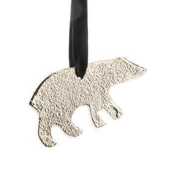 Visuel 1 du produit Suspension ours en aluminium argenté - 8 x 4,5 cm