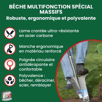 Visuel 2 du produit Bêche multifonction pour travaux d’extérieur Ventéo - 6 en 1