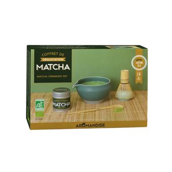 Visuel 1 du produit Coffret de dégustation thé matcha bio de cérémonie avec bol Jade Aromandise