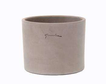 Visuel 1 du produit Pot cylindrique coloris gris en terre cuite - Ø 23 x 18 cm