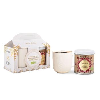 Visuel 1 du produit Duo mug en porcelaine et chocolat en poudre aux épices bio Terre d’Oc - 100 g