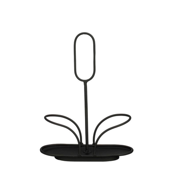 Visuel 1 du produit Support salière et poivrier en fer noir Rama - 13 x 6 x 17,5 cm