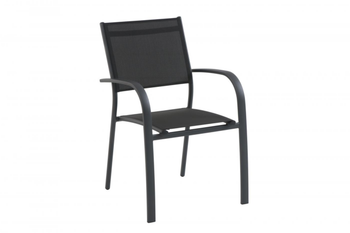 Visuel 1 du produit Fauteuil de jardin en aluminium, textilène anthracite CREADOR Tosca