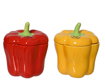 Visuel 1 du produit Bocal en dolomite forme poivron - Ø 12 x H 15 cm