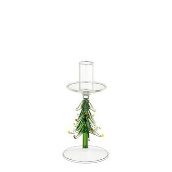 Visuel 1 du produit Bougeoir forme arbre en verre vert - Ø 9 x H 17 cm