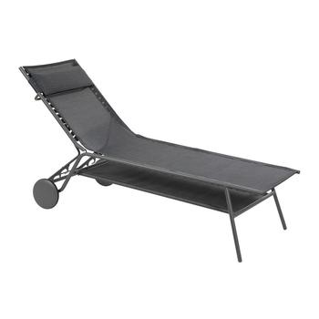 Visuel 1 du produit Bain de soleil Miami II haut Lafuma coloris gris en acier et toile en Batyline® - 88 x 184 x 80 cm